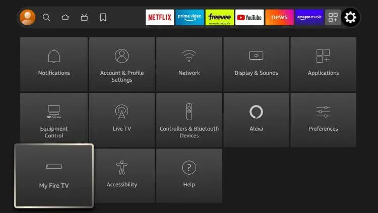 Schritt 3: Einstellungen → Mein Fire TV öffnen